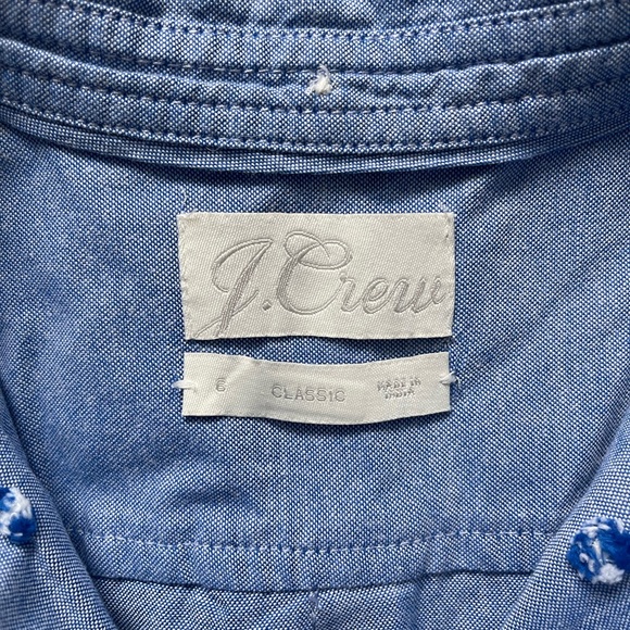J.Crew Classic Fit Chambray Button Down Shirt Blue Size 6 - Picture 3 of 4